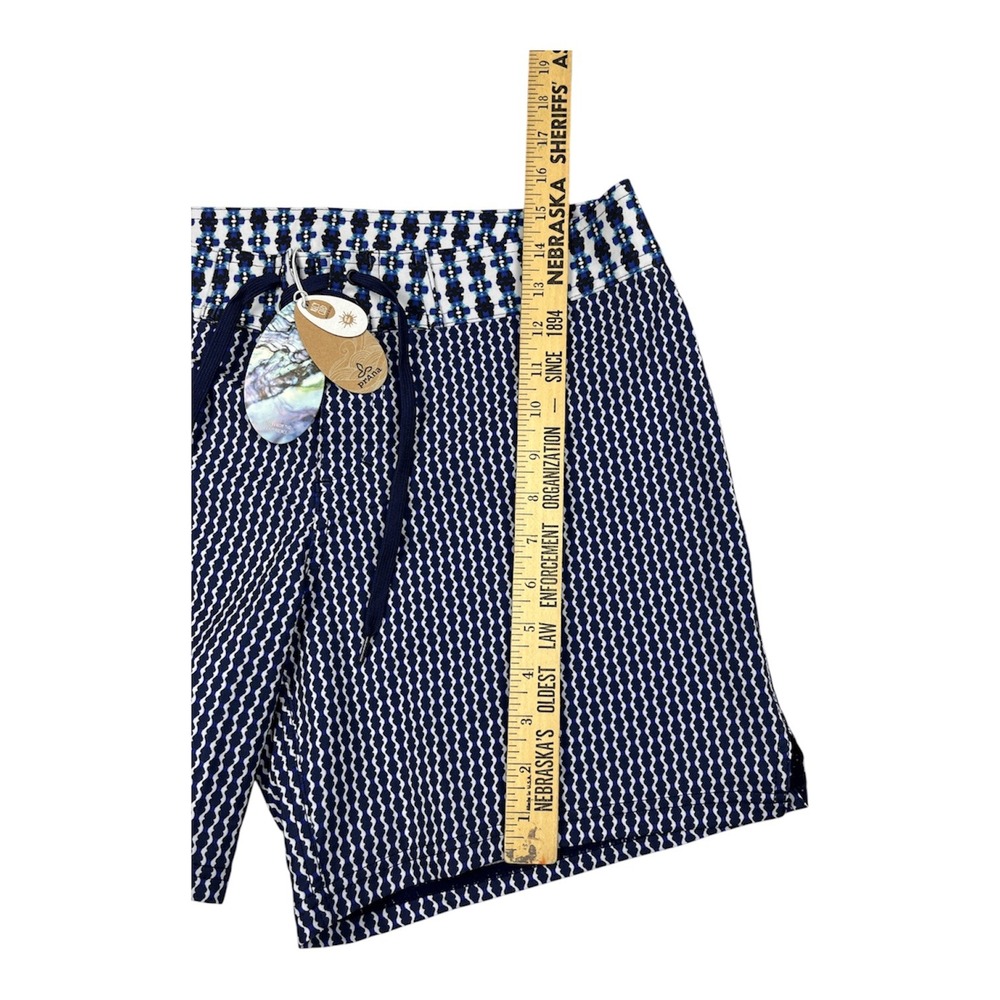 prAna NEW Makenna Boardshort Women's M Indigo Thera Blue Geometric UPF 50 - Picture 4 of 12